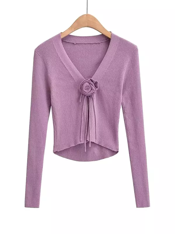 Floral Knot  Women Cardigan Sweater