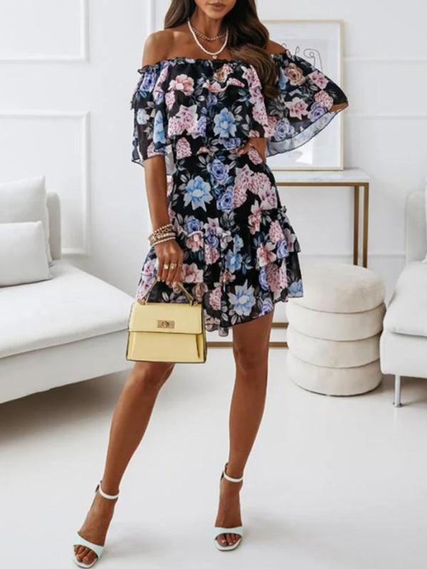 Floral Ruffle Mini Day Dress