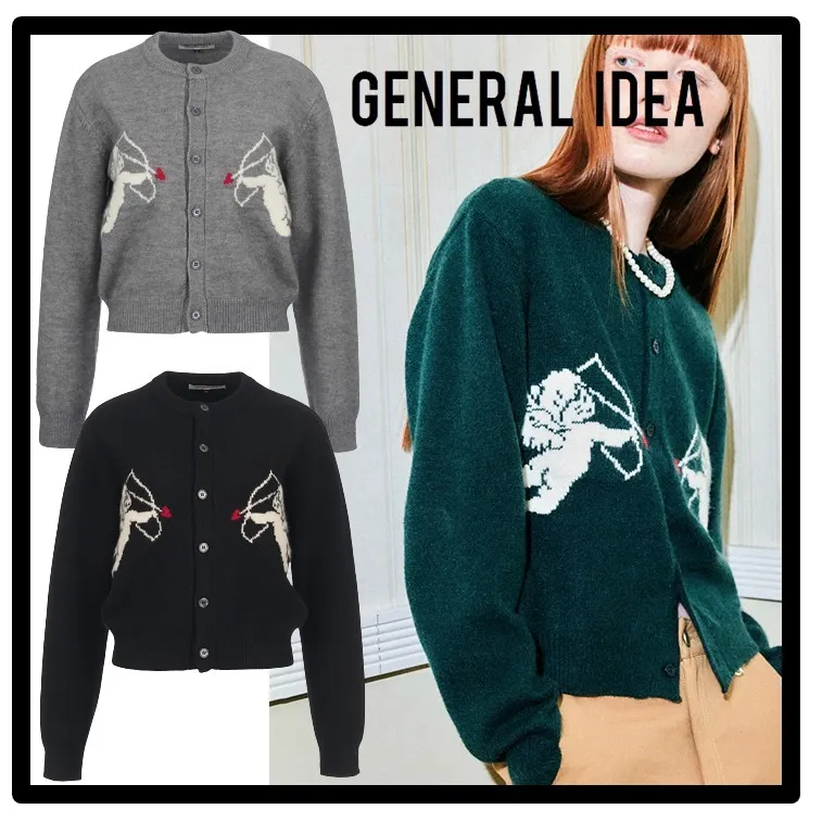 GENERAL IDEA  |Casual Style Street Style Logo Cardigans