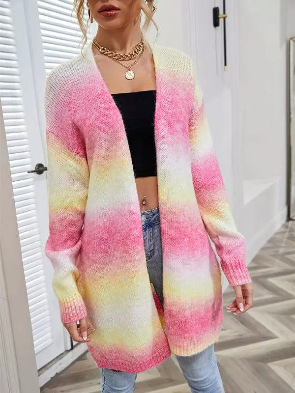 Gradient Tie-Dye  Women Cardigan Sweater