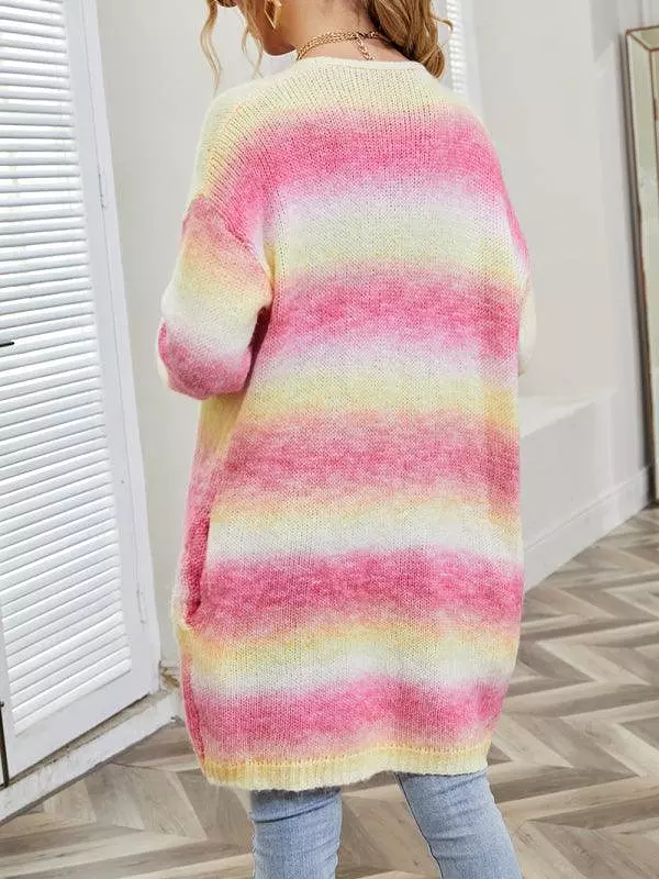 Gradient Tie-Dye  Women Cardigan Sweater