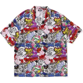 GRAFFITI PATTERN HAWAIIAN SHIRT MENS