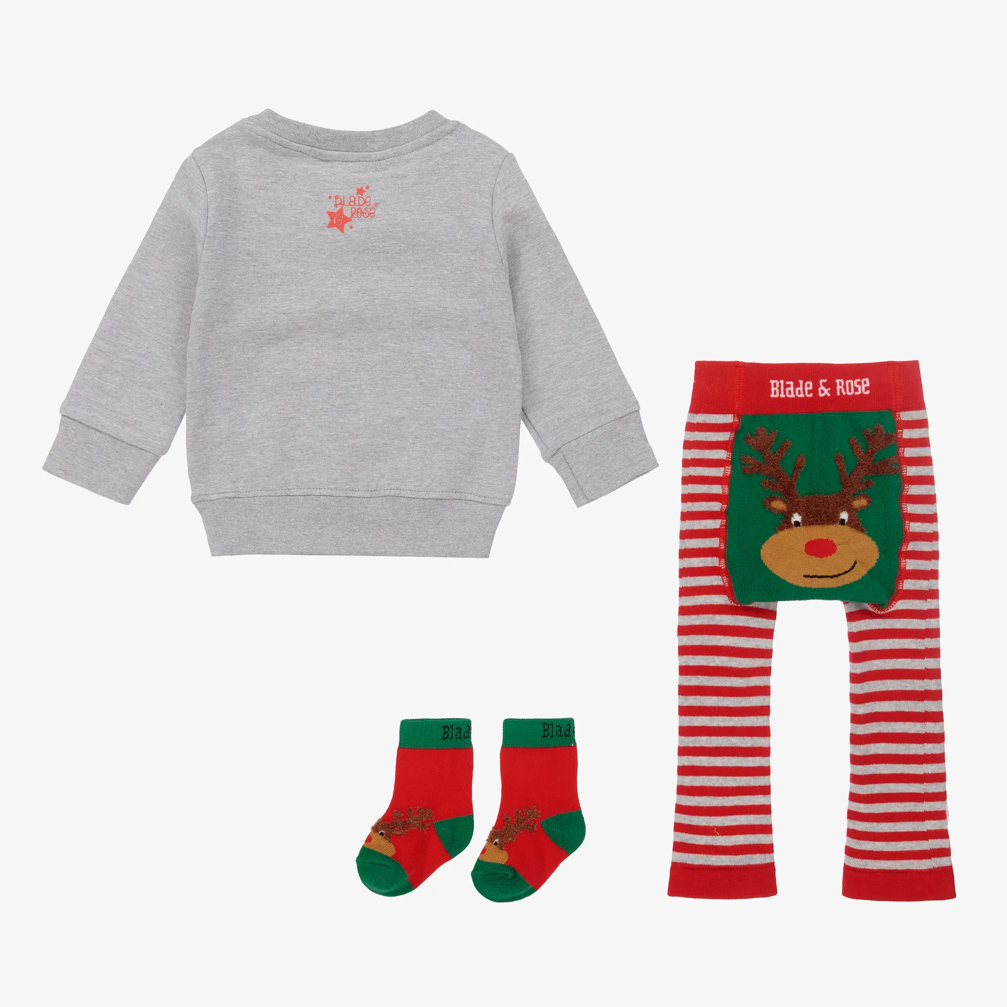 Grey & Red Festive Leggings Set