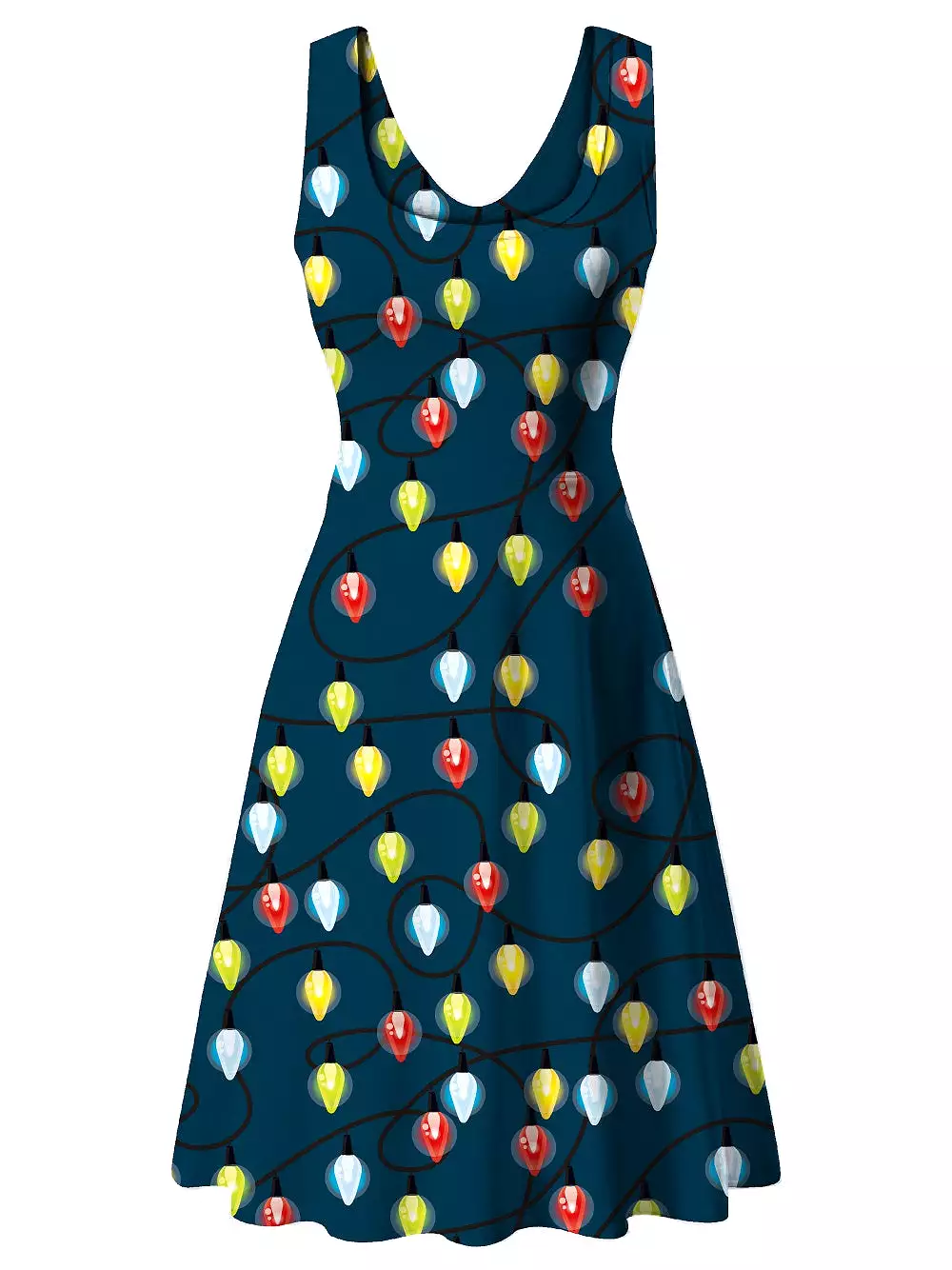 Haute Edition Women's Christmas Holiday Print Flared Skater Dress