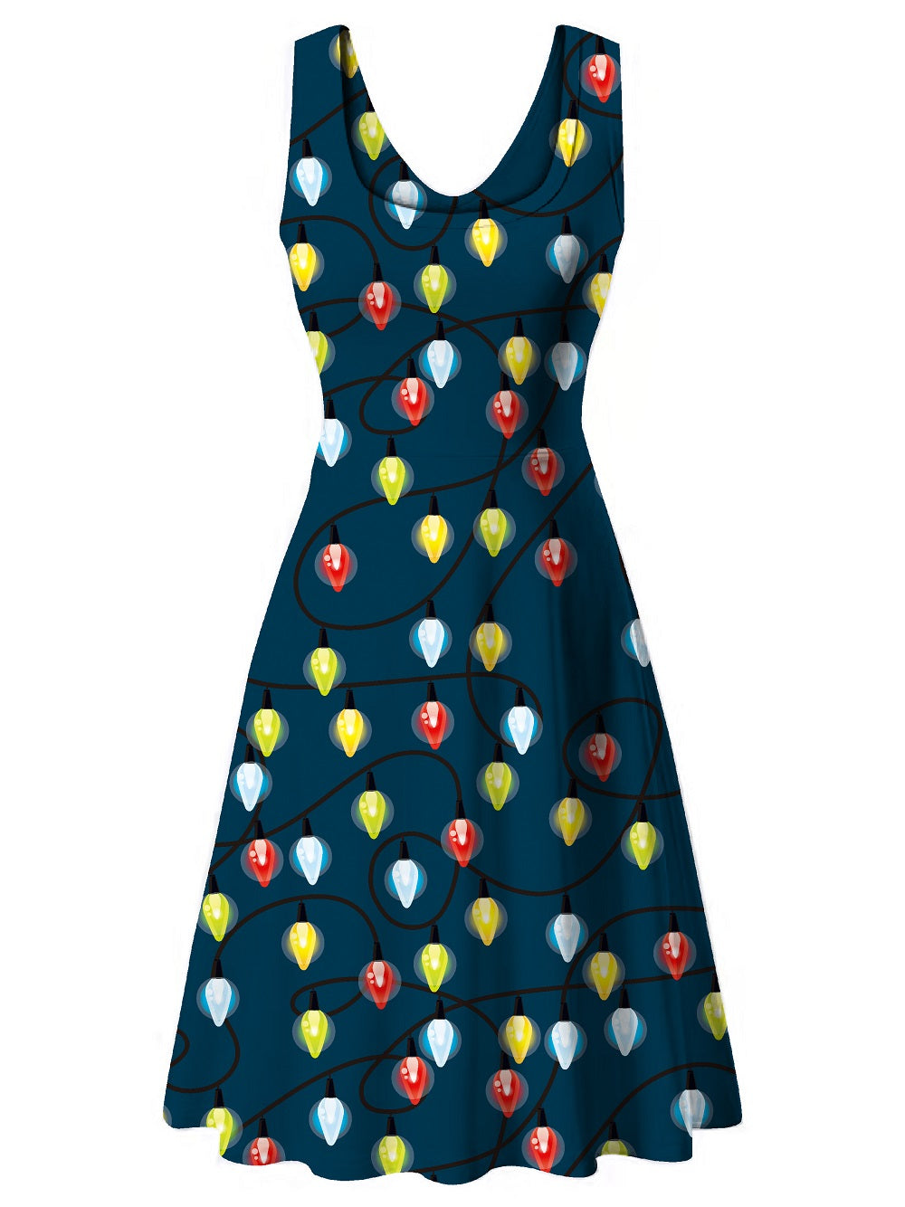 Haute Edition Women's Christmas Holiday Print Flared Skater Dress