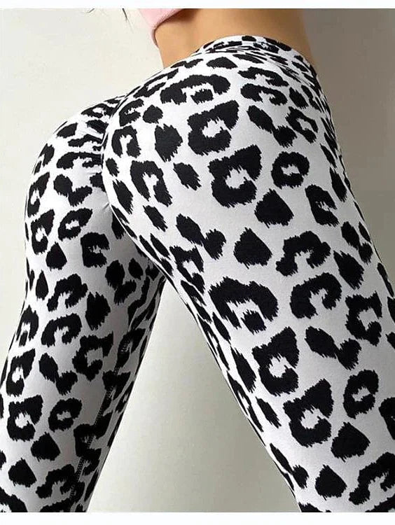 High Waist PU Print Women's Ankle-Length Yoga Leggings