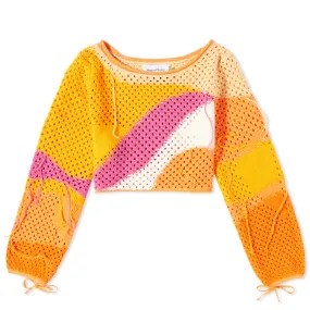 House of Sunny Pompelmo Sunset Knitted Cropped TopMulti