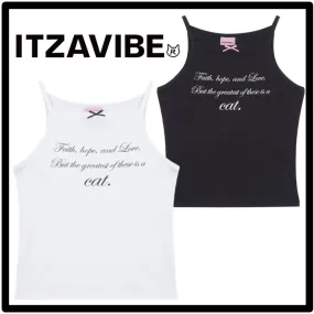 ITZAVIBE  |Casual Style Street Style Logo Tanks & Camisoles