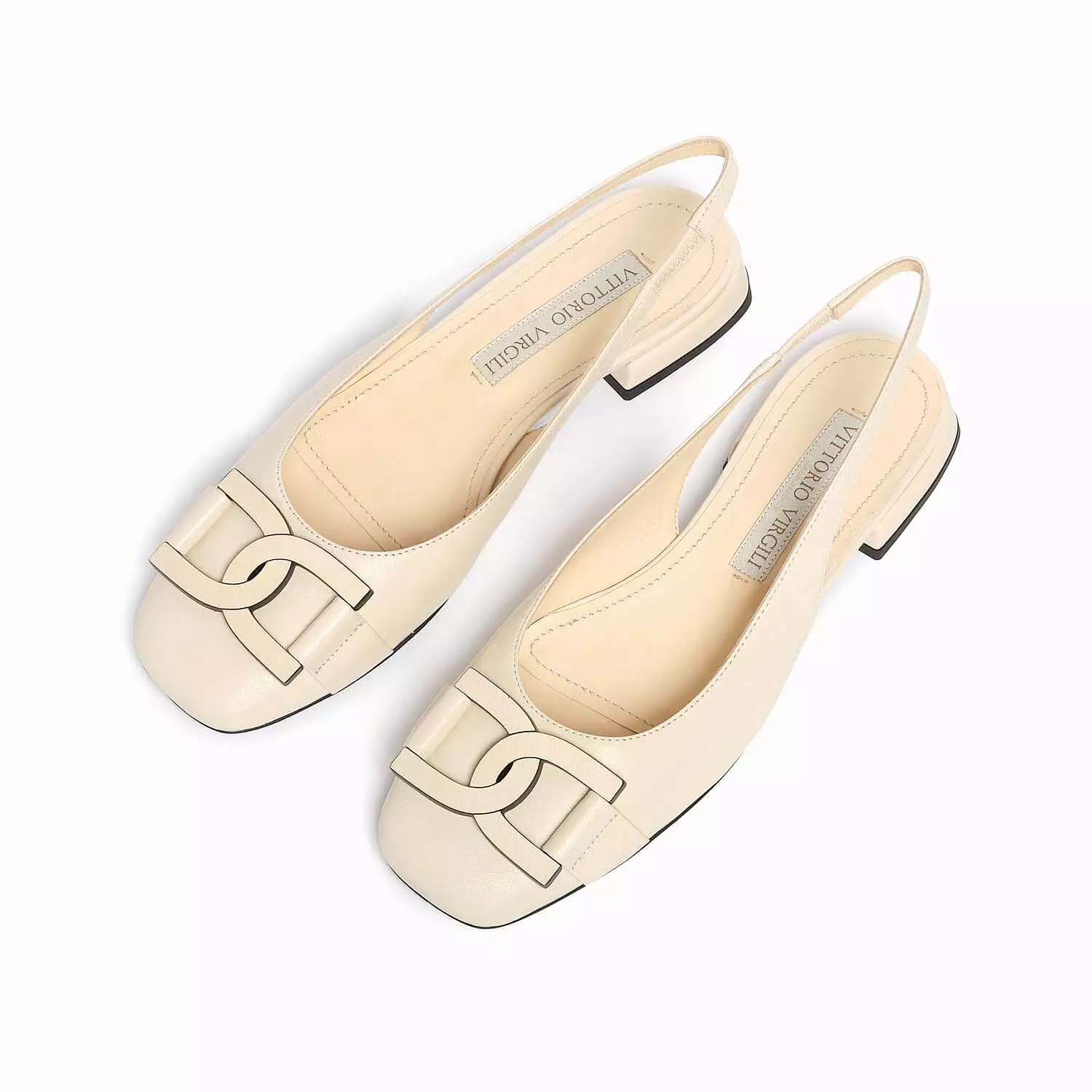 Ivory women's leather sling back ballet flat