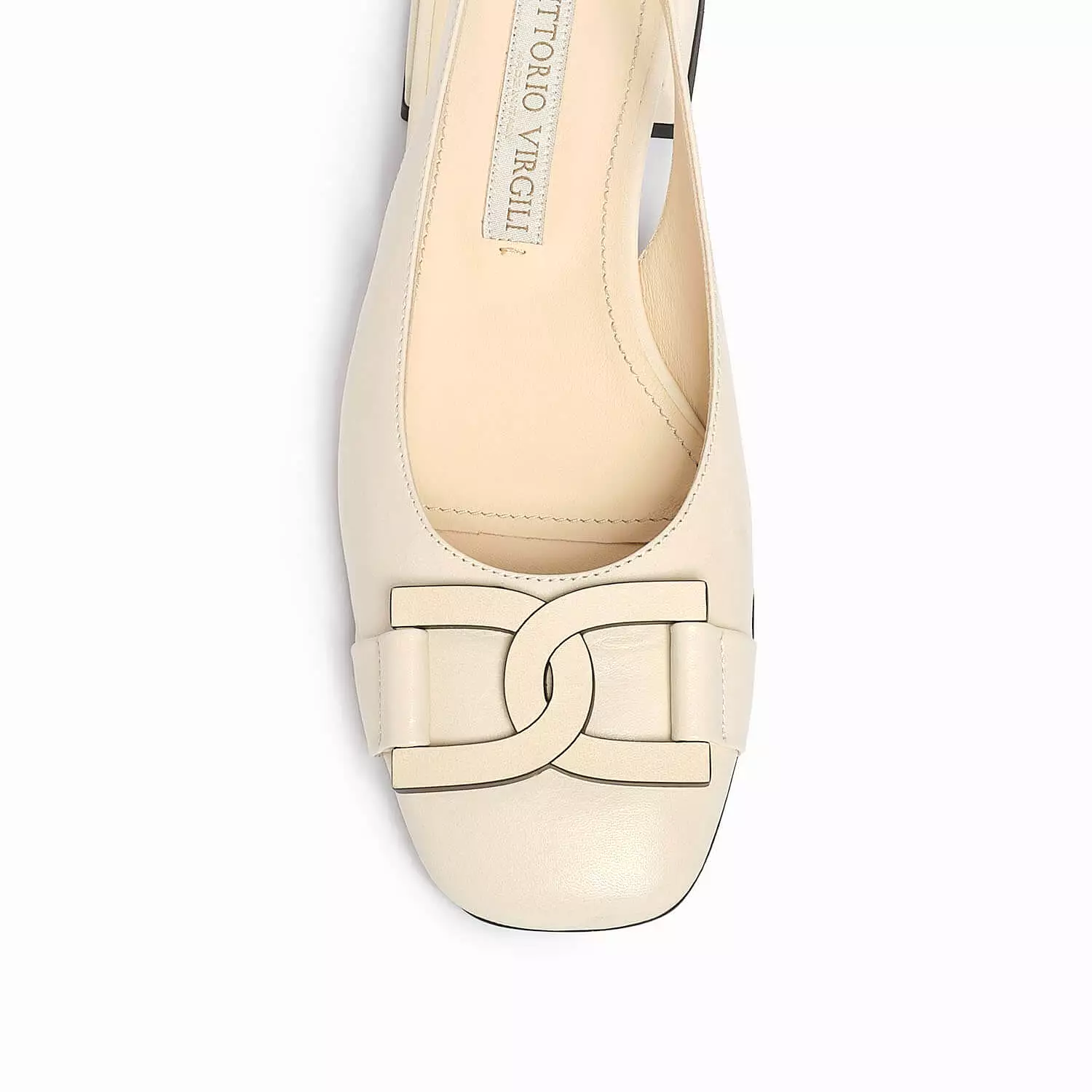 Ivory women's leather sling back ballet flat