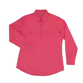 Just Country Jahna 1/2 Button Shirt Women's Hot Pink