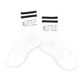 Kappa Delta Sorority Socks for your Big and Little with Greek Letters on Striped Cotton Crew Socks