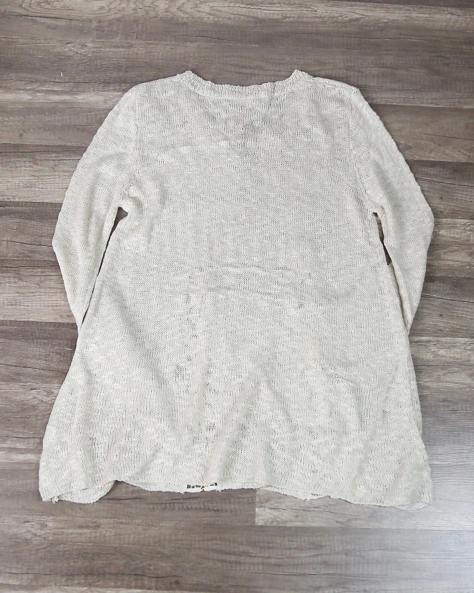 Knitted Boho Sweater in Ivory