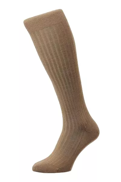 LABURNUM MERINO WOOL OTC SOCK - CAMEL