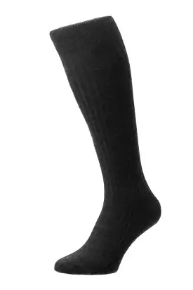 LABURNUM MERINO WOOL OTC SOCK - CHARCOAL