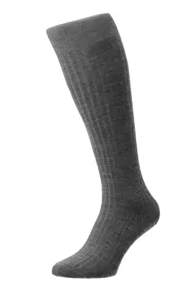 LABURNUM MERINO WOOL OTC SOCK - MID GREY