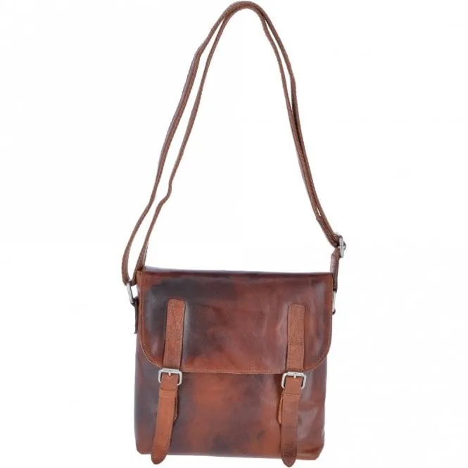 Leather Vintage Flight Shoulder Bag Tan : F-84