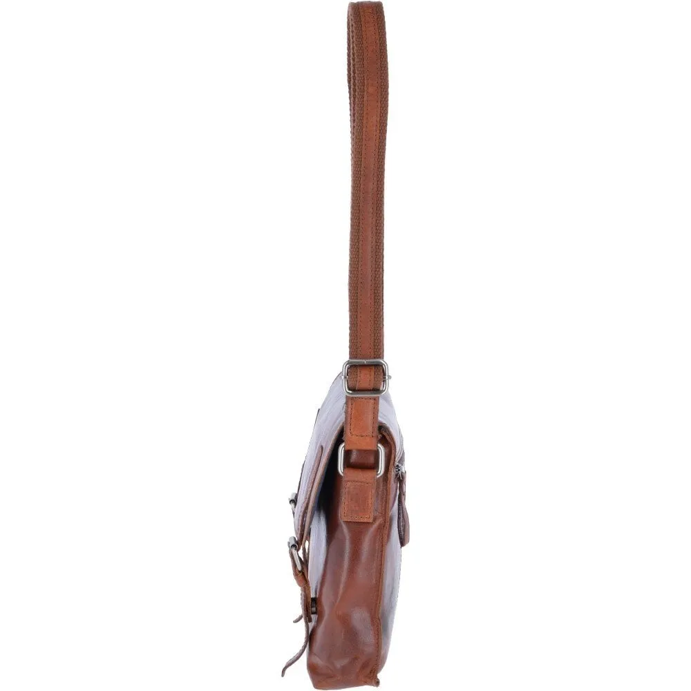 Leather Vintage Flight Shoulder Bag Tan : F-84