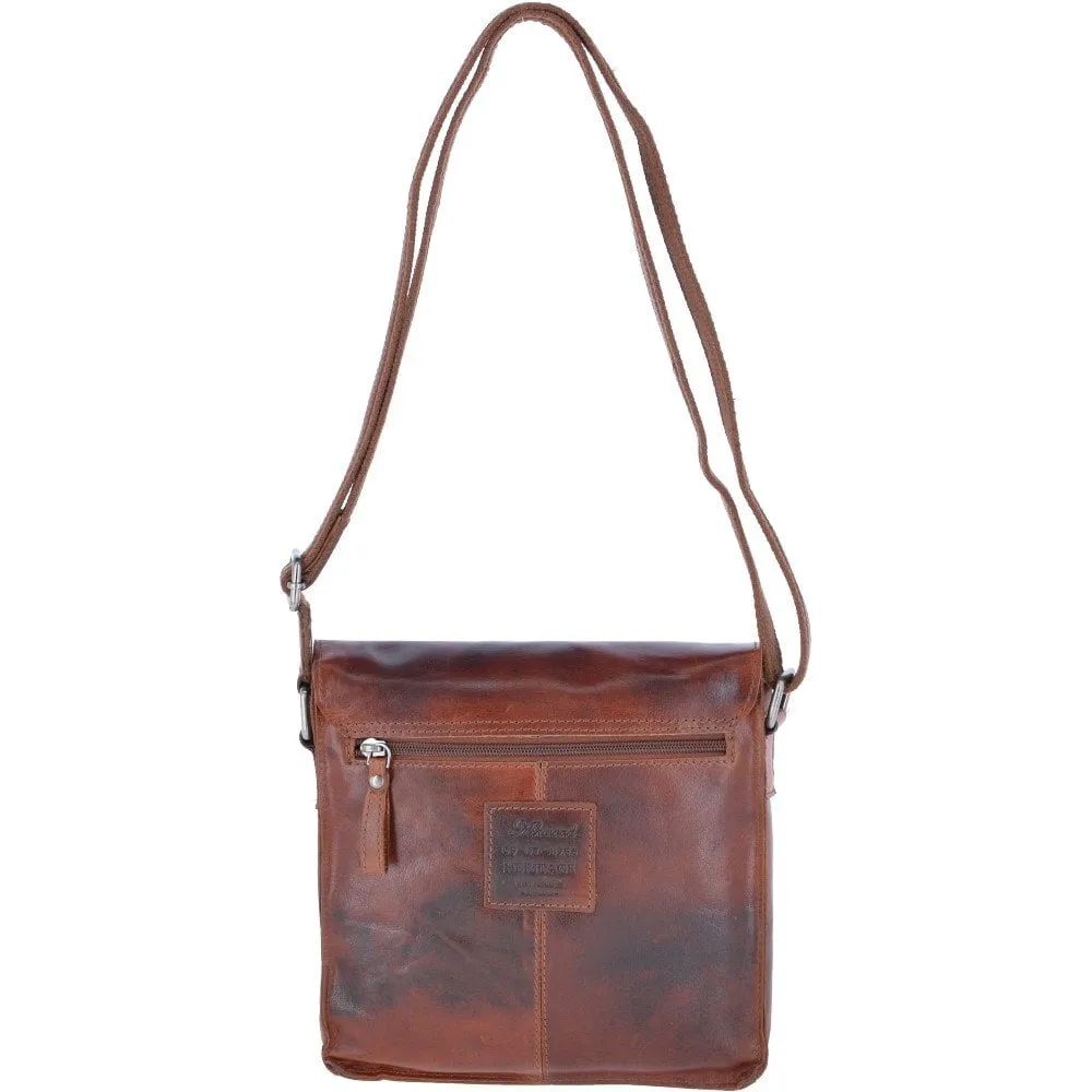 Leather Vintage Flight Shoulder Bag Tan : F-84