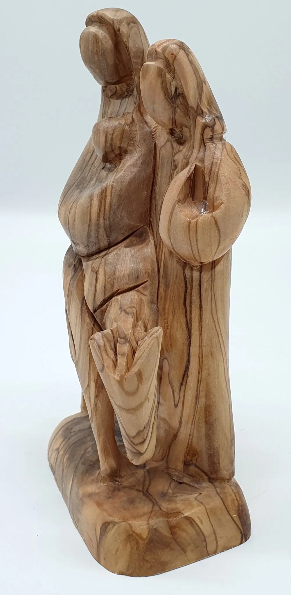 live Wood Nativity Statue - Flight to Egypt Scene, Jesus, Mary, and Joseph - Holy Land Crafted in Israel - Mary and Joseph Figur