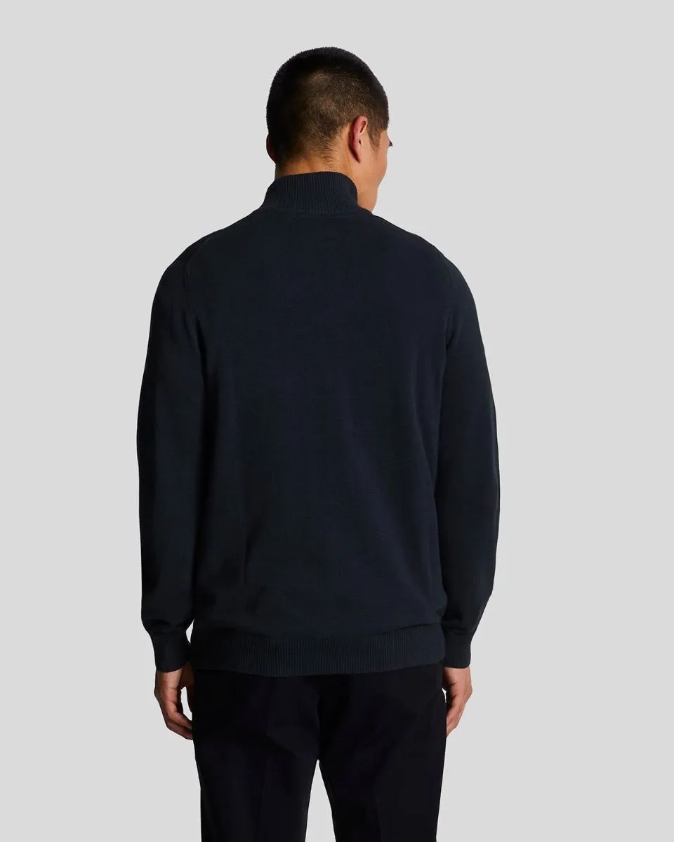 Lyle & Scott Knitted Quarter Zip Jumper Dark Navy