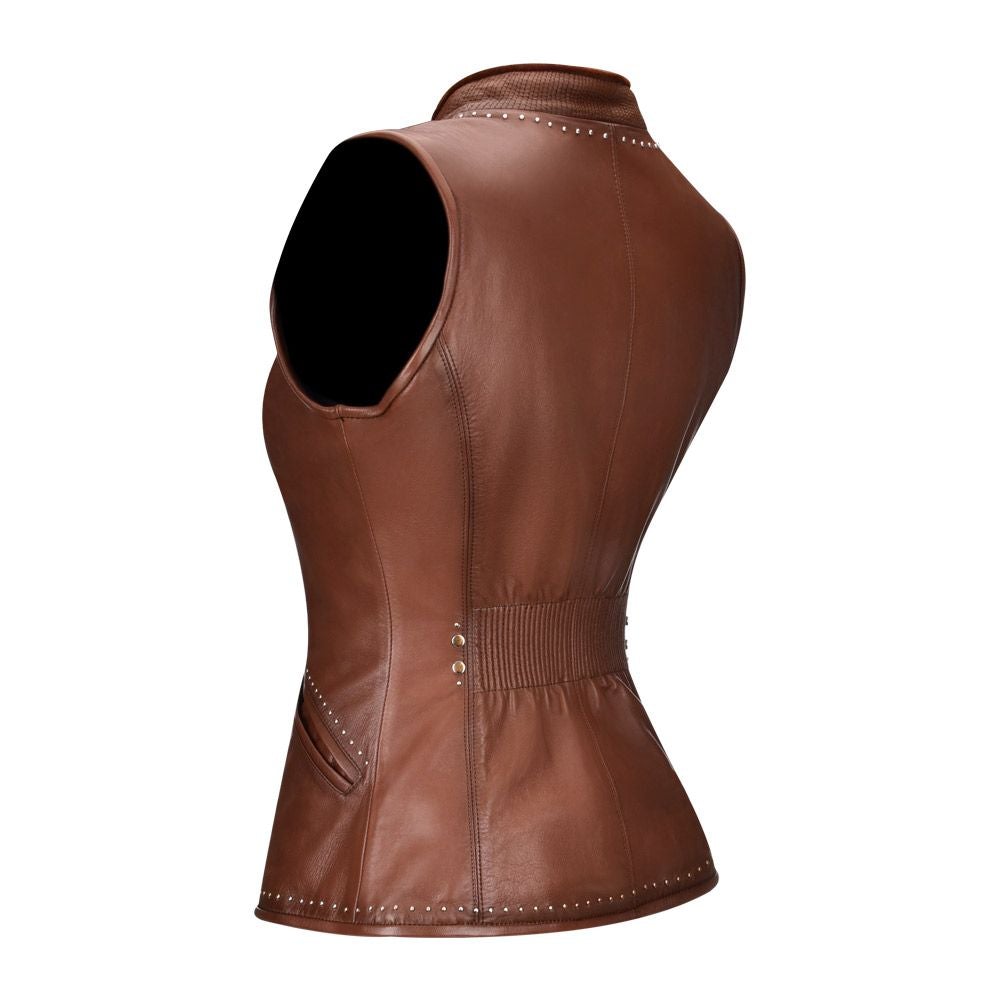 M253COB -  Cuadra brown western fashion soft lambskin reversible vest for women