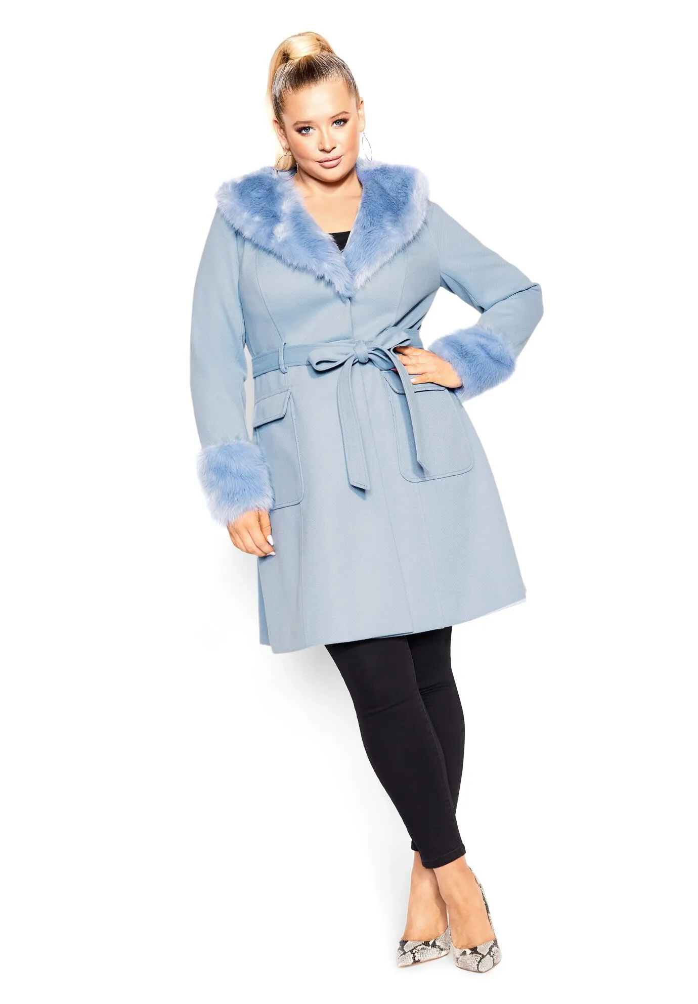 Make Me Blush Coat - powder blue