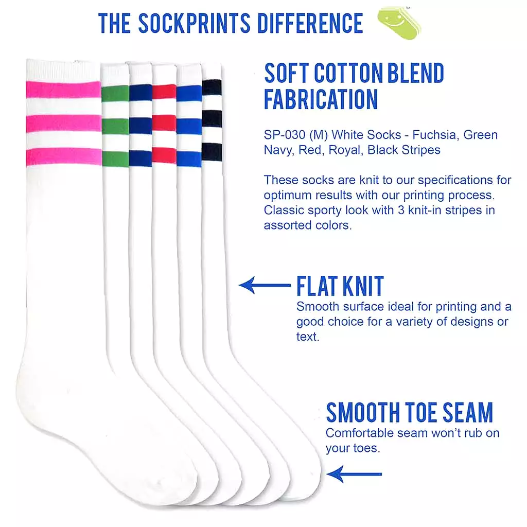 Make Your Own Custom Printed Knee High Socks - Medium