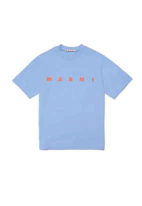 Marni T-Shirt Logo Blue/Orange