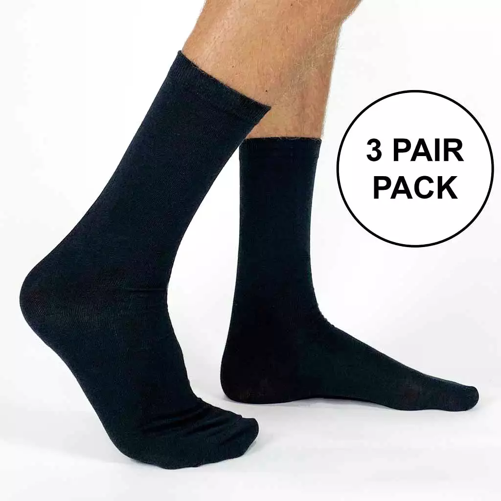 Medium Flat Knit Cotton Dress Socks - 3 Pack