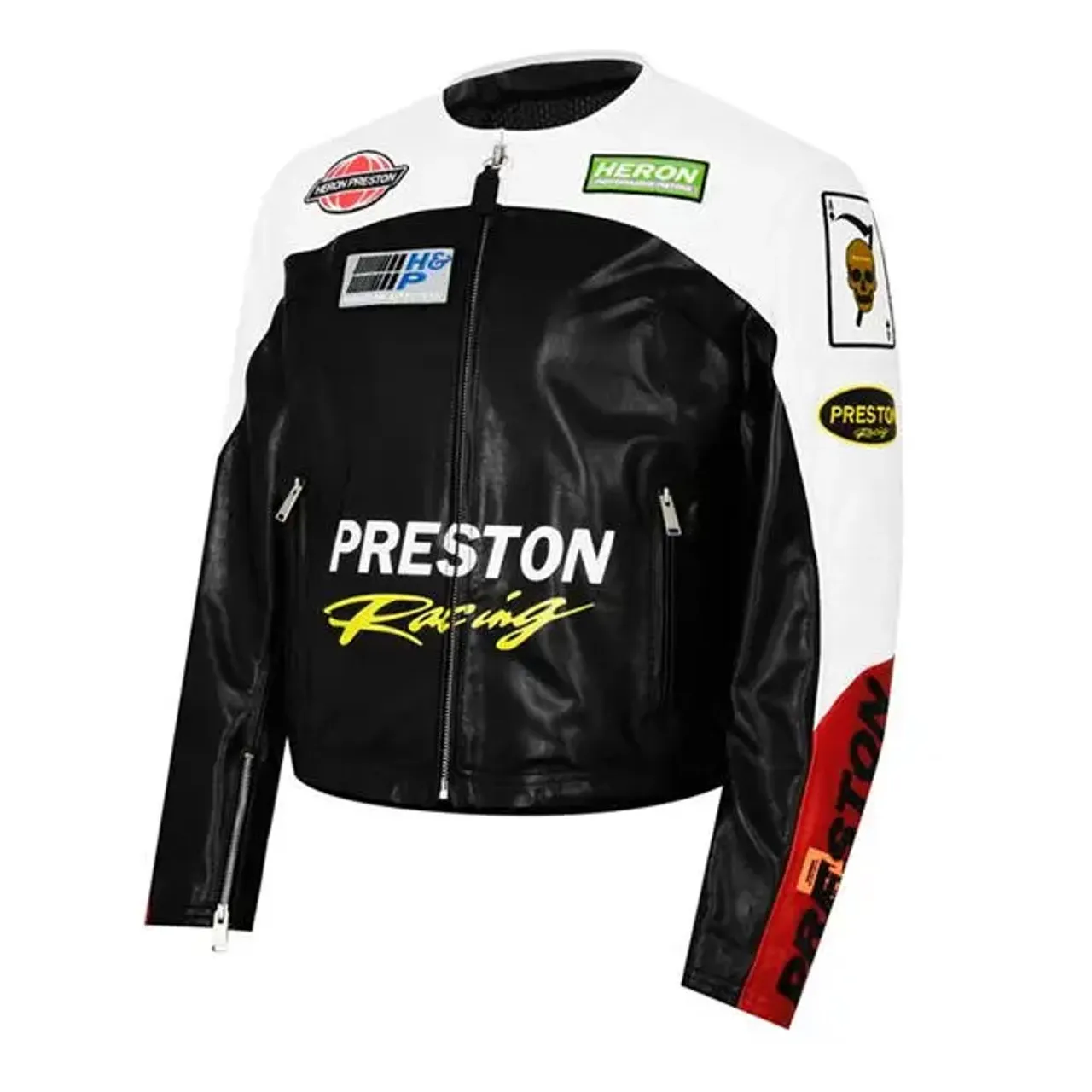 Men’s 8 Ball Preston Biker Motorcycle Leather Jacket