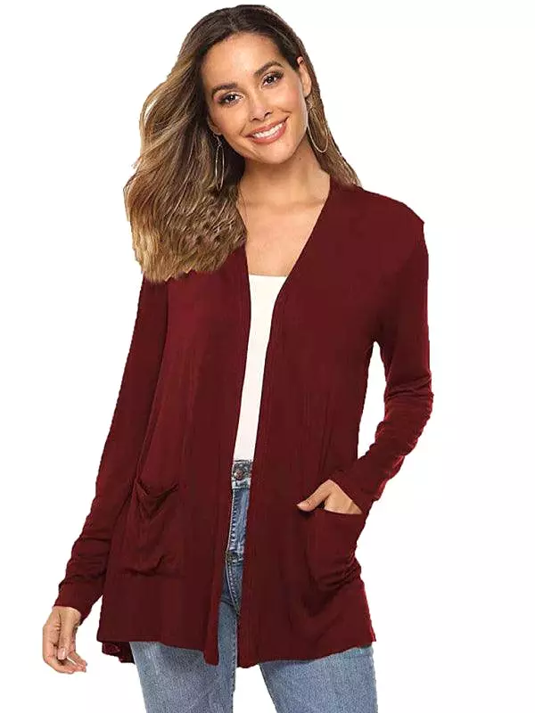 Mid-Length  Women Cardigan Sweater