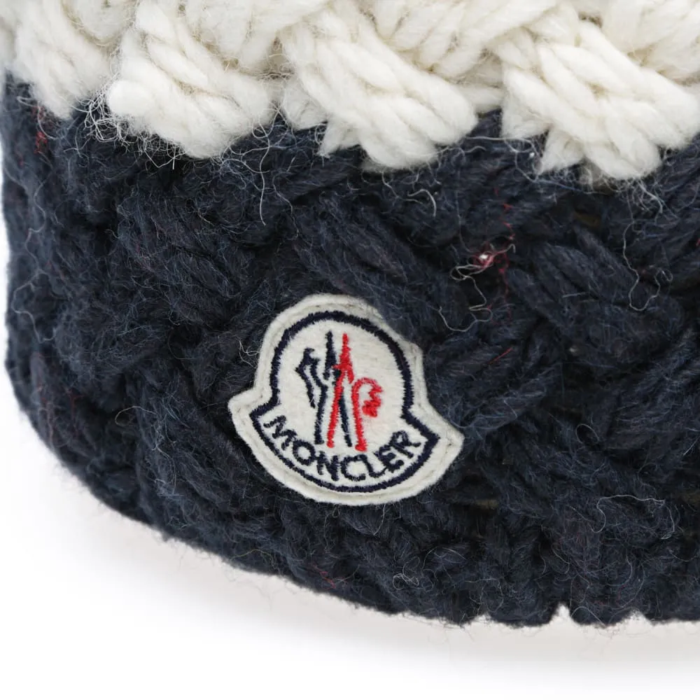 Moncler Tricolour Knitted Pom Pom HatNavy, Red & White