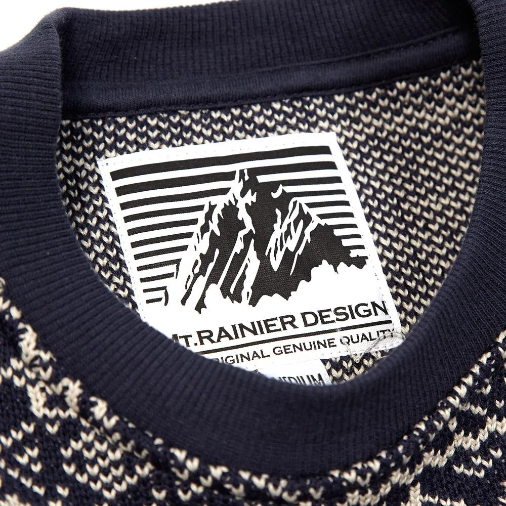 Mt. Rainier Design Knitted Nordic SweaterDark Navy