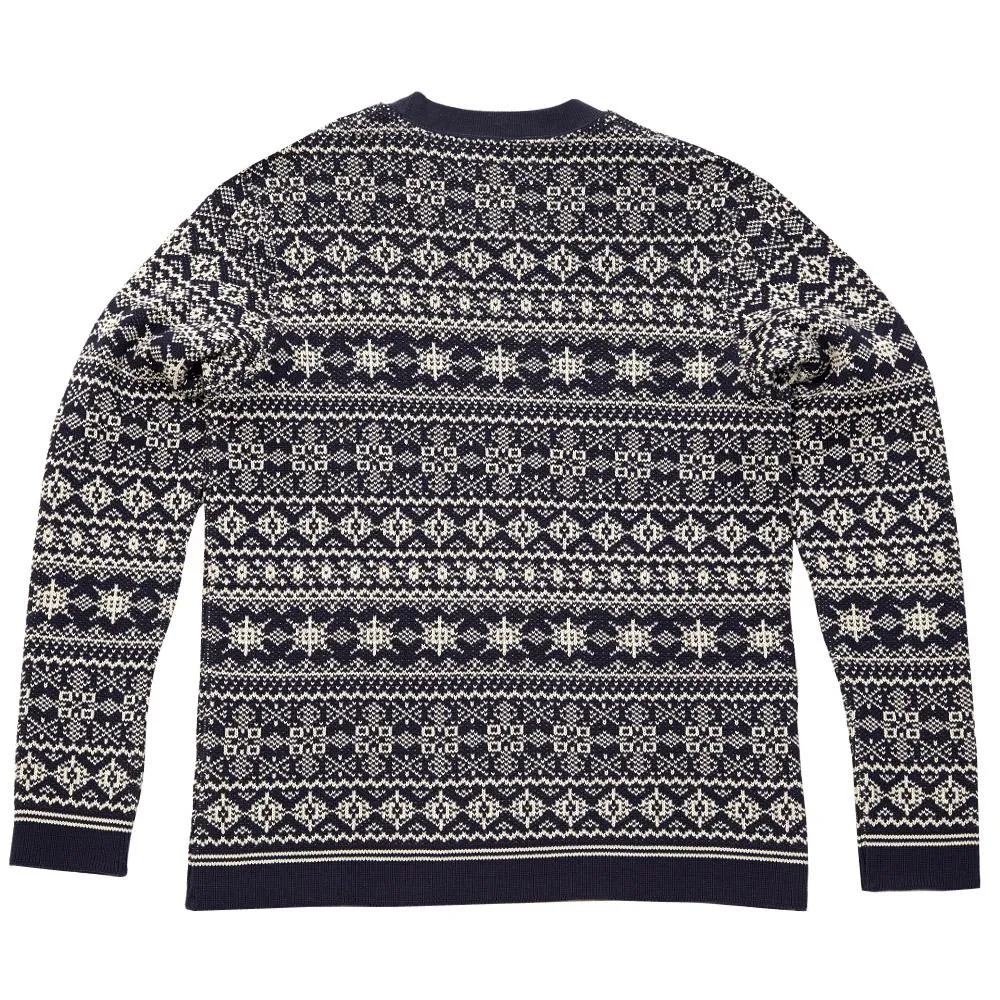 Mt. Rainier Design Knitted Nordic SweaterDark Navy