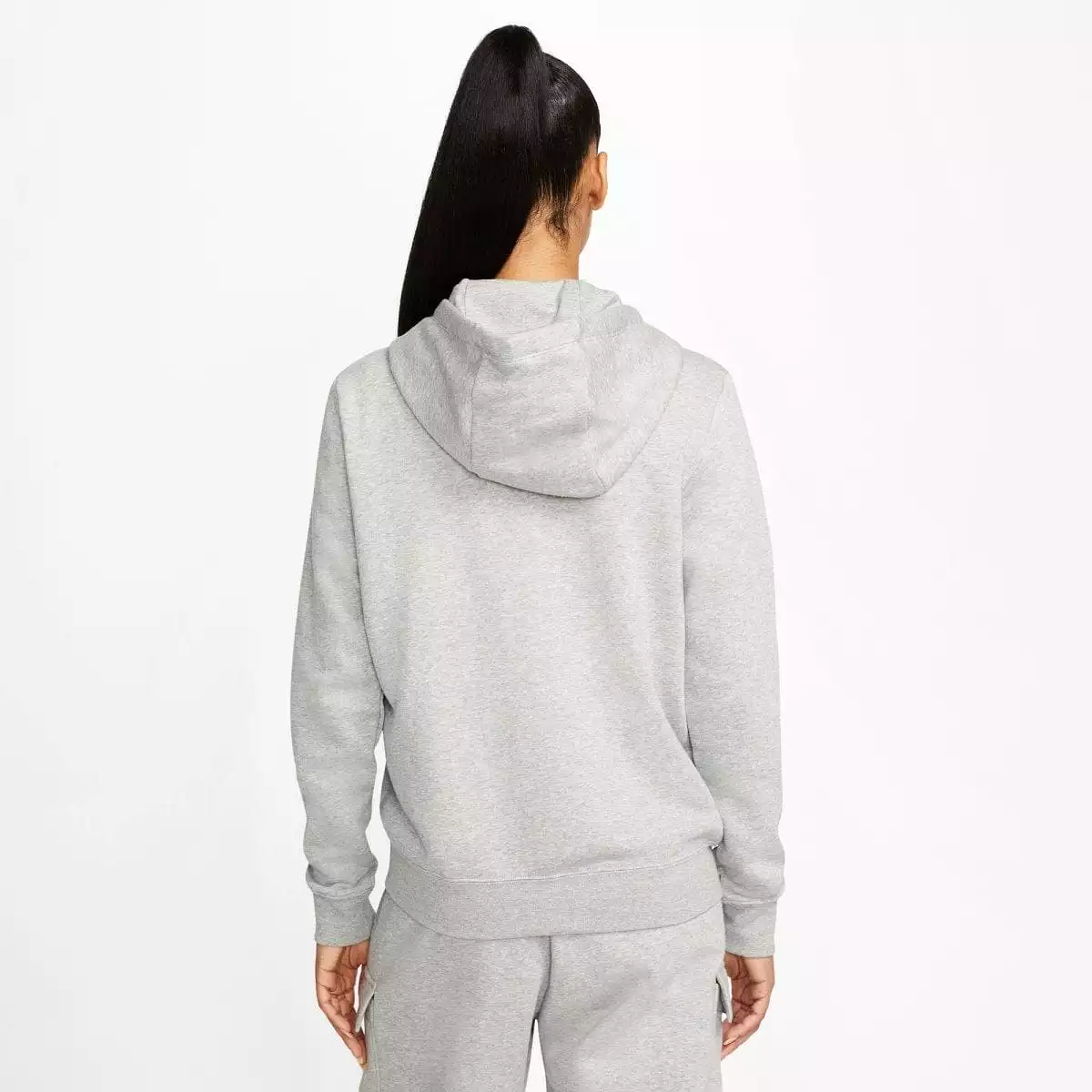 NIKE WOMEN'S SPORTSWEAR CLUB FLEECE GREY FULL-ZIP HOODED JACKET