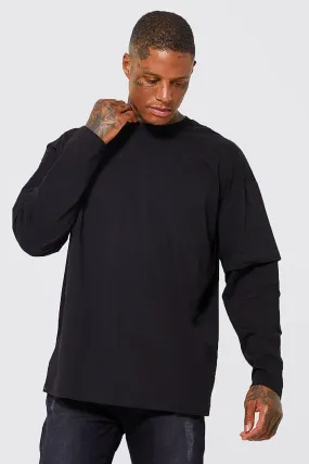 Oversized Faux Layer Long Sleeve T-shirt