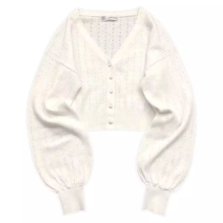 “PEARL AND YOU” WHITE KNIT cardigan BY41111