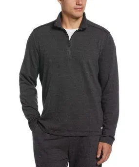 Perry Ellis Plus Mens Textured-Knit 1/4 Zip Pajama Top