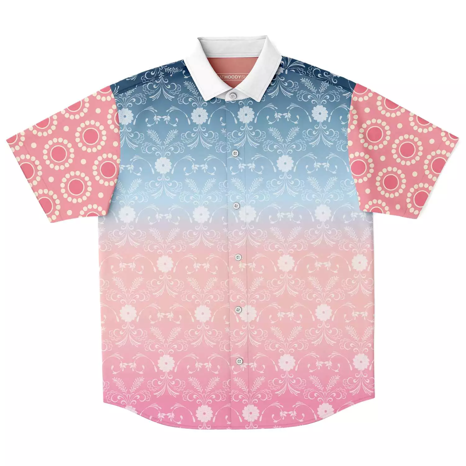 Pink Glacier Short Sleeve Button Down Shirt