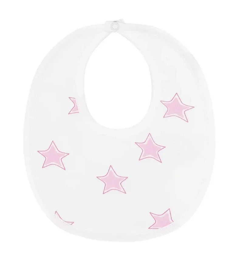 Pink Stars Print Bib