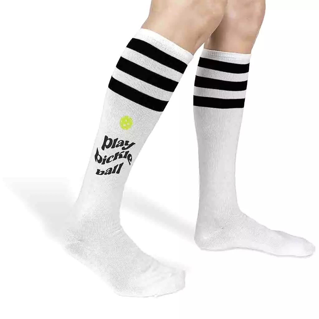 Play Pickleball Novelty Knee High Socks for Her