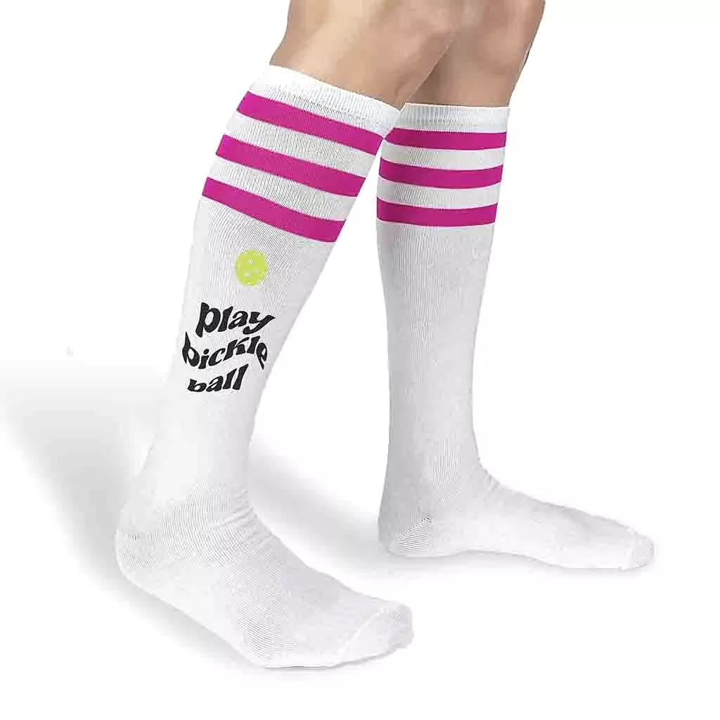 Play Pickleball Novelty Knee High Socks for Her