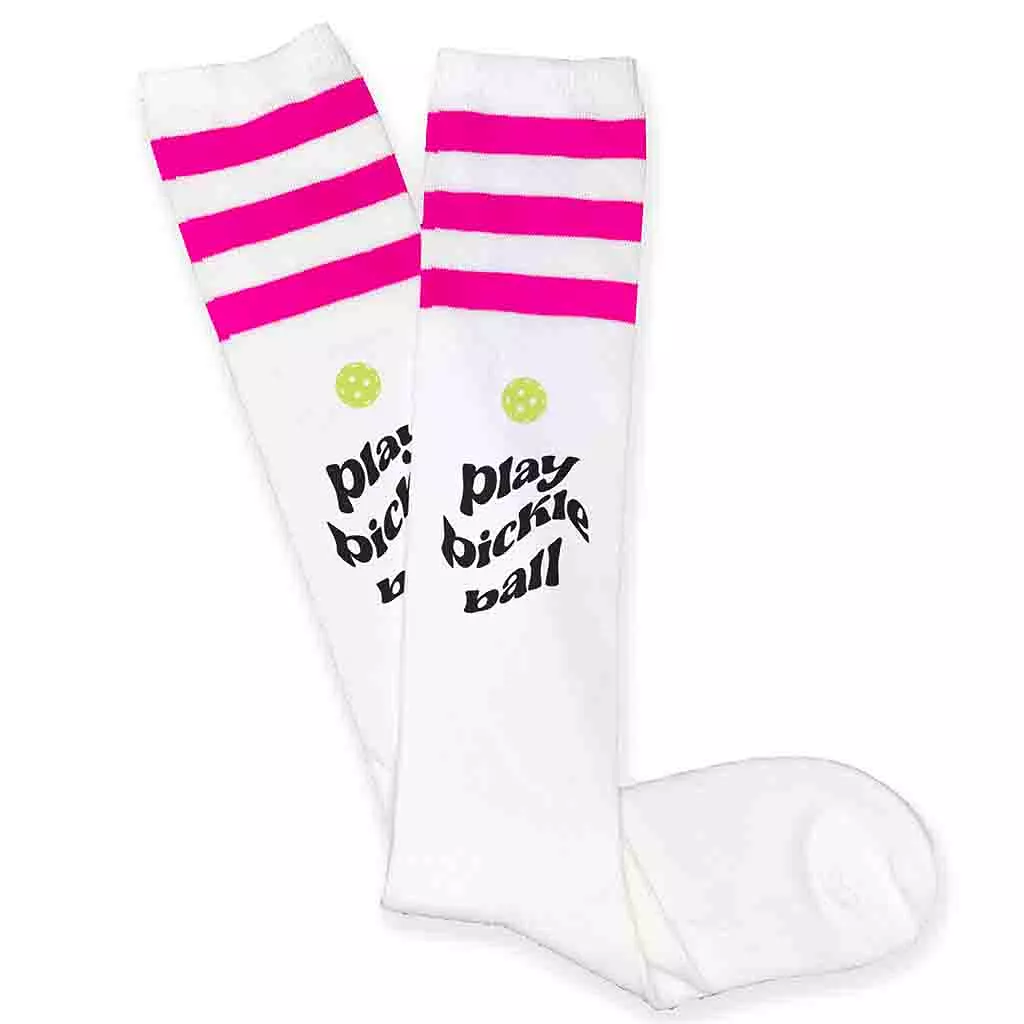 Play Pickleball Novelty Knee High Socks for Her