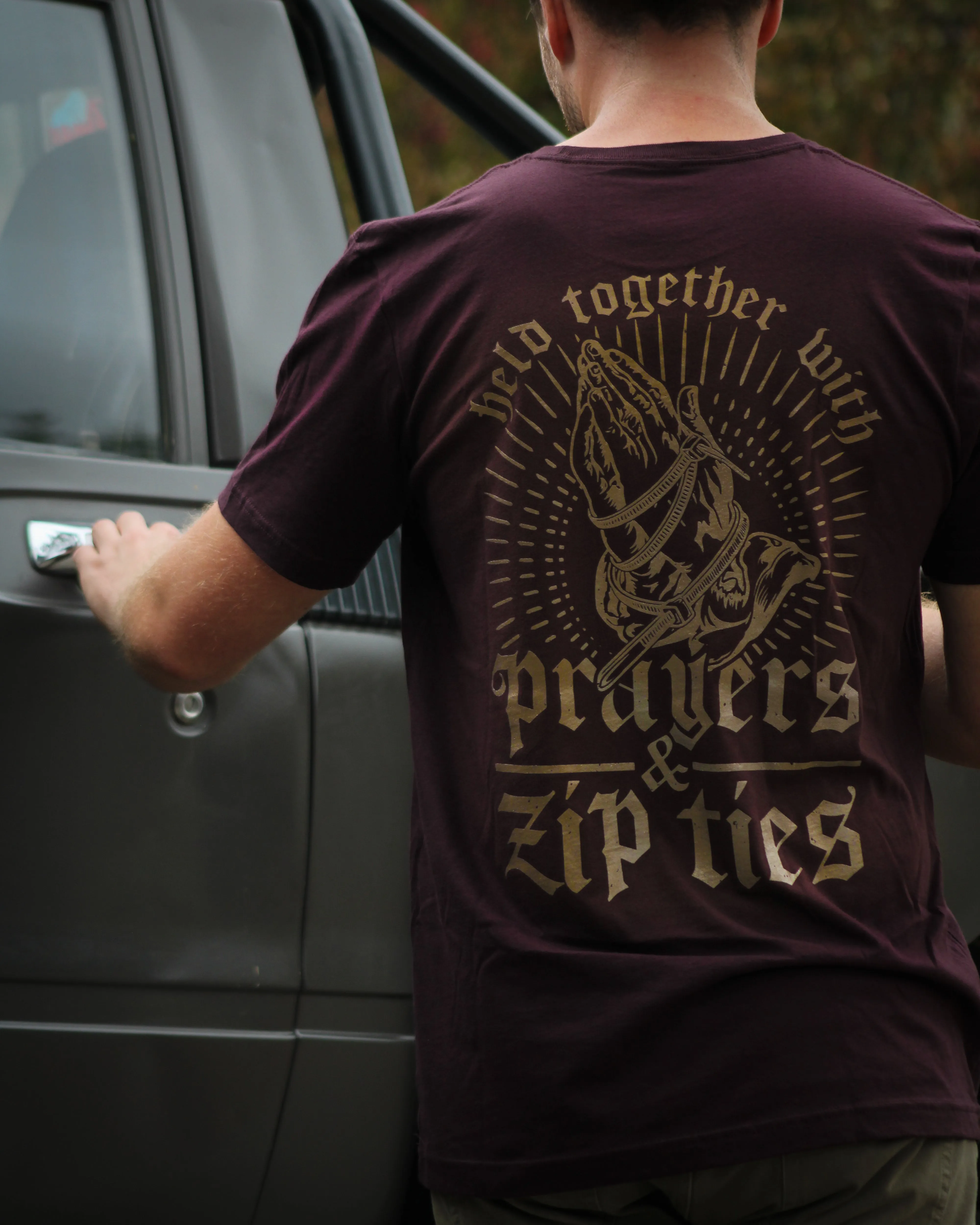 PRAYERS & ZIPTIES : PREMIUM T-SHIRT : MAROON