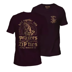 PRAYERS & ZIPTIES : PREMIUM T-SHIRT : MAROON