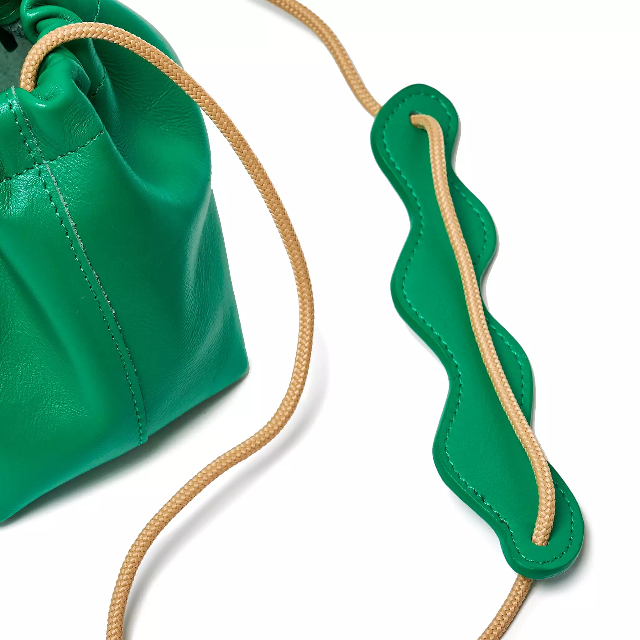 Project Dyad || Lawn Green Rope Strap Magnet Button Closes Wave Bag