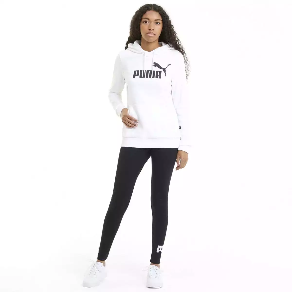 PUMA WOMEN'S ESSENTIAL LOGO BLACK TIGHTS