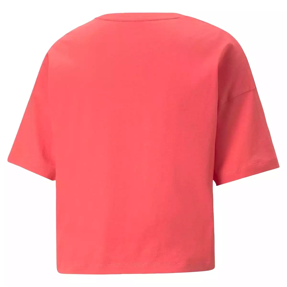 PUMA WOMEN'S ESSENTIALS LOGO CROPPED BRIGHT PINK TEE