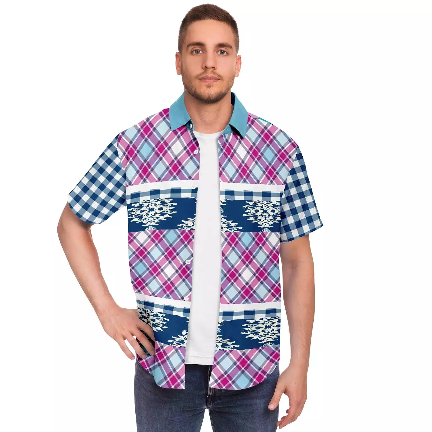 Purple Haze Plaid S/S Button Down Shirt